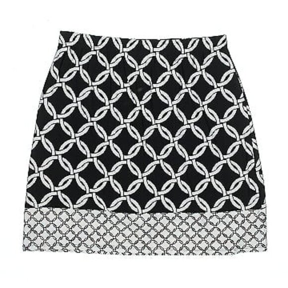 Susan Graver Print Skort Black White Geometric Print Size Medium - Picture 2 of 7